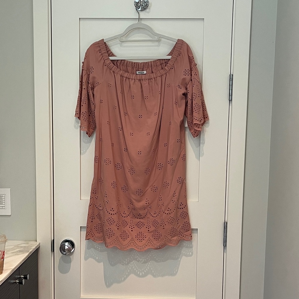 Madewell Dusty Rose eyelet dress
